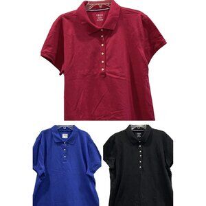 Izod Golf Polo Shirt Lot Womens XXL 2X Pink Black Blue Short Sleeve Top Stretch